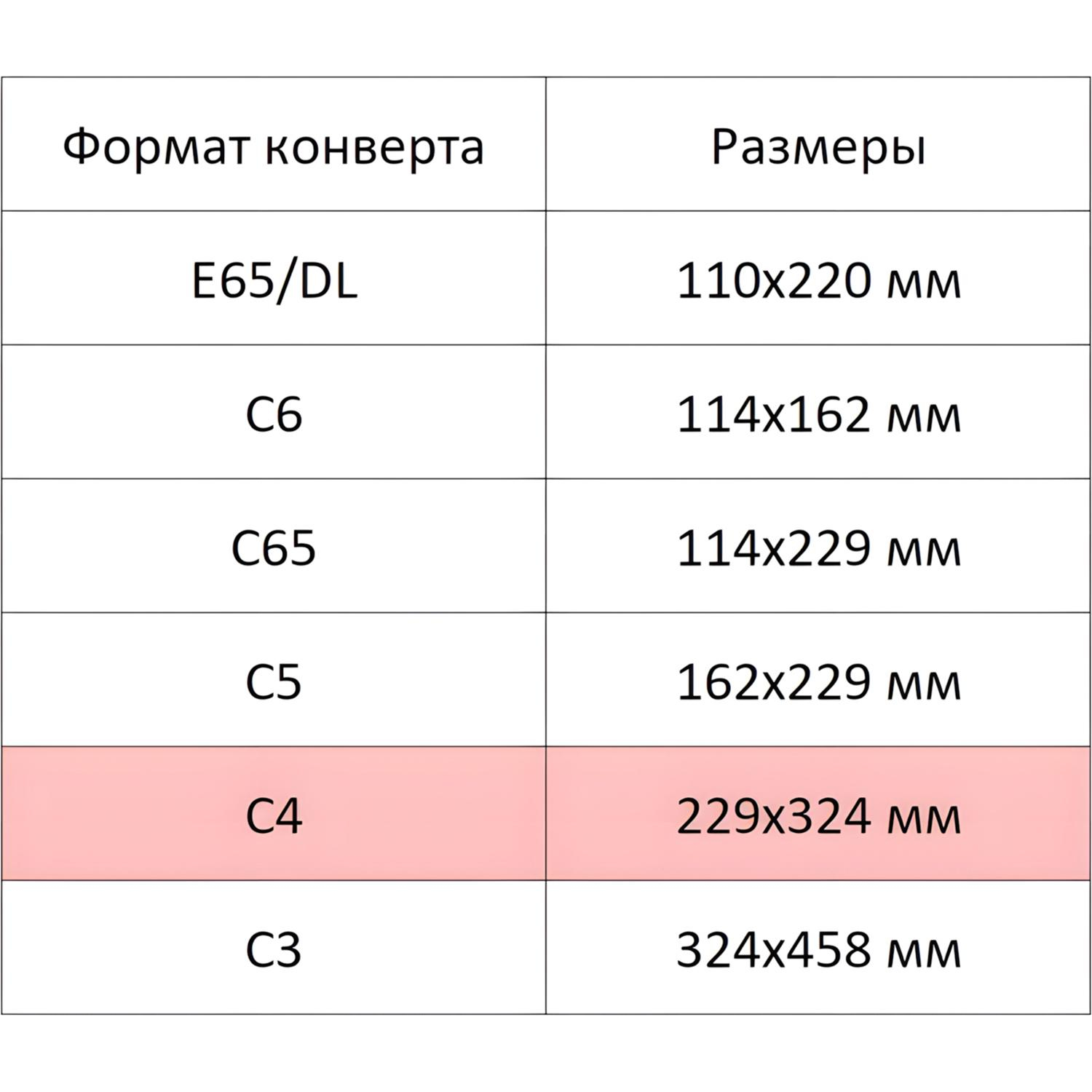 Конверт белый C4 стрип Garantpost229х324 100г250шт/уп/3810