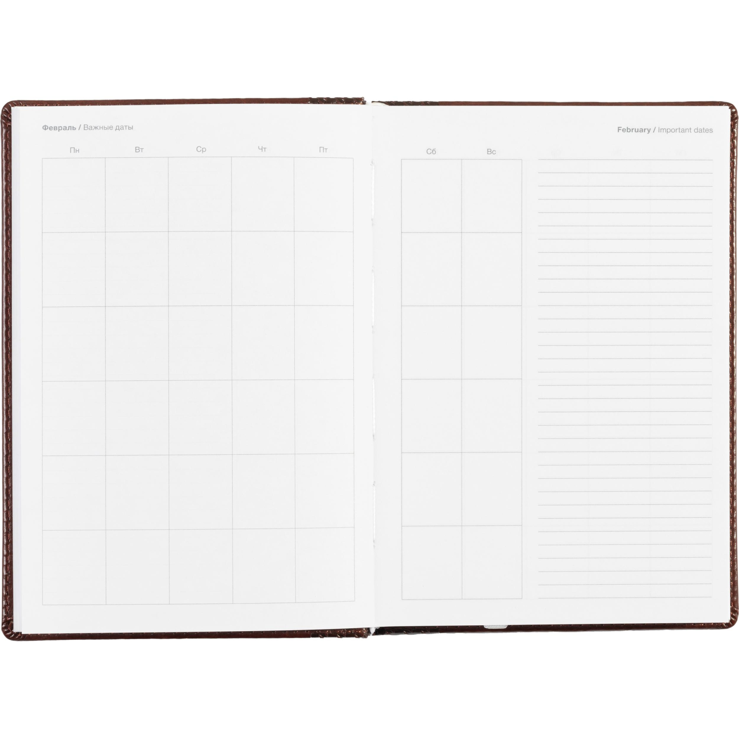 Ежедневник недатированный корич, тв.пер, 140х200, 160л, Lozanna AZ052/brown