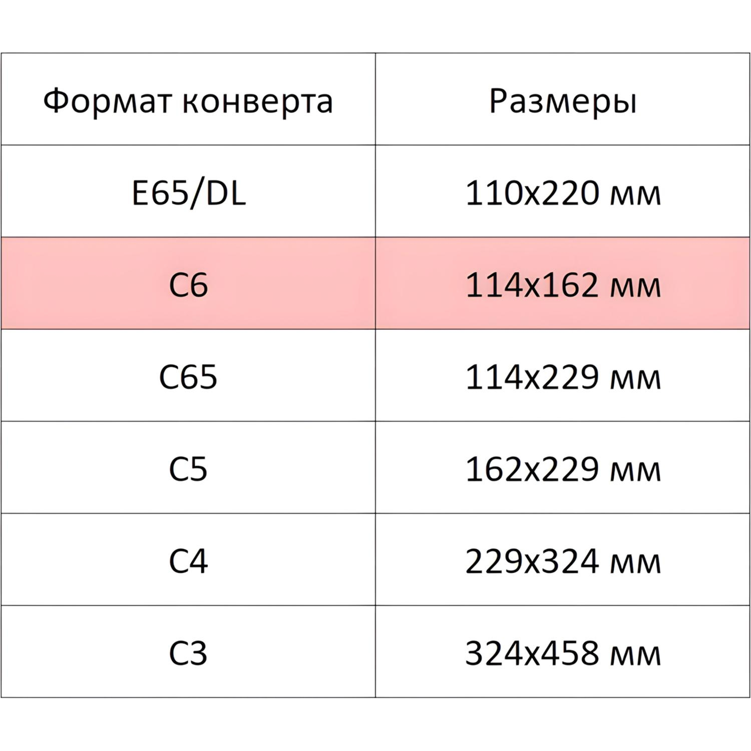 Конверт белый С6 декстрин OfficePost 114х162 100шт/уп/1012