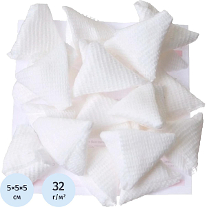 Тампоны марлевые, треуг, н/ст, пл.32, 5х5х5 см, 100шт/уп