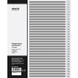 Разделитель листов из прозрач.пласт. с индексами  , А4+ цифровой 1-31