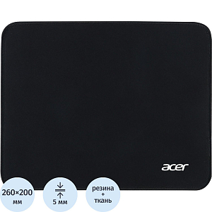 Коврик для мыши Acer OMP210 Мини черный 250x200x3мм