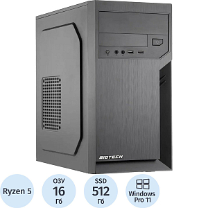Системный блок BigTech PC (S5015) R5-5600/A520/16GB/NVMe512/W11P