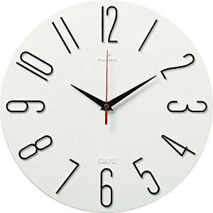 Часы настенные d=30см, корпус  белый+черный Классика арт.3010-001