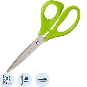 Ножницы Attache Spring 175 мм эргоном.руч.без покрытия,цвет салатовый