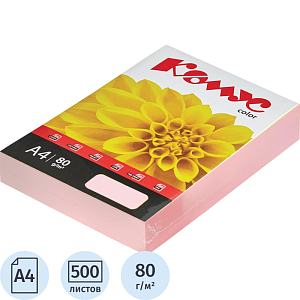 Бумага цветная Комус Color (розовая пастель), 80г, А4, 500 л.
