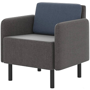 Кресло 0MX_ТF_М27 Select, ткань рогожка серый/синий