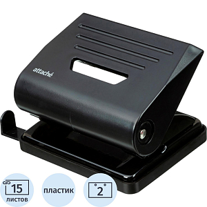 Дырокол Attache Eco до 15 листов, черный