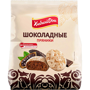 Пряники Хлебный Дом шоколадные узоры, 300г