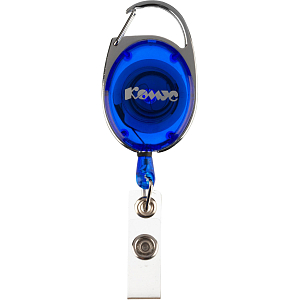 Держатель для бейджа Комус с рулеткой синий (без бейджа) 1шт