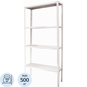 Стеллаж металлический P_МС-15/57 с 4-мя полками 700х500х1500