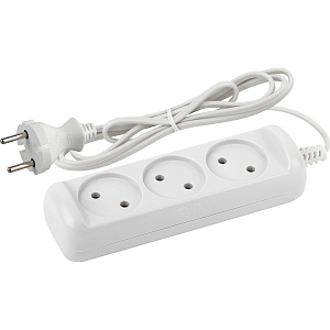 Удлинитель ЭРА, 3 роз/1.5м/2х0.75мм/6А/1300Вт, без заземл, UX-3-1.5m (M)