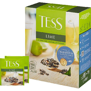 Чай TESS Лайм зеленый с добавками 100 пак/уп,362485