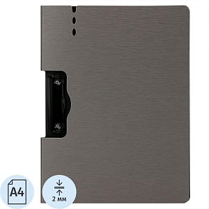 Папка-планшет A4 РР с крышкой темно-серый 64512