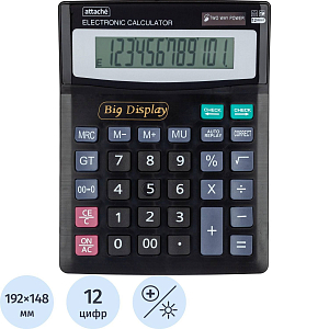 Калькулятор настольный ПОЛНОРАЗ-Й Attache ATC-444-12F12раз.дв.пит,192x148мм