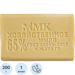 Мыло хозяйственное 65% без обертки 200 гр_СпбКзнВлгКр