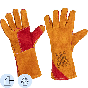 Краги спилковые TOPFORT пятипалые желтые