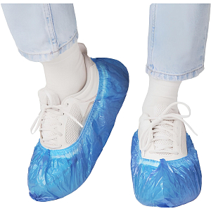 Бахилы п/э Elegreen Особопр.(с2.р),дв,син,ГППНД2-8/18/2р-С-С,6,2г,350пар/уп