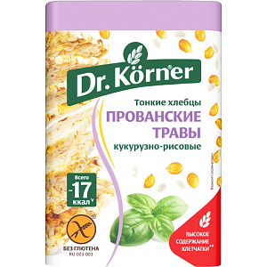 Хлебцы хрустящие Кукурузно-рисовые с прованскими травами Dr.Korner 100 гр