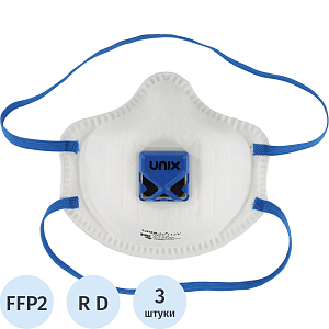 Полумаска фильтрующая UNIX Air 112V с кл FFP2 RD до 12ПДК 3шт/уп