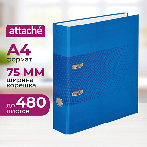 Папка-регистратор Attache  Digital, синий лам.карт./бум.,75мм