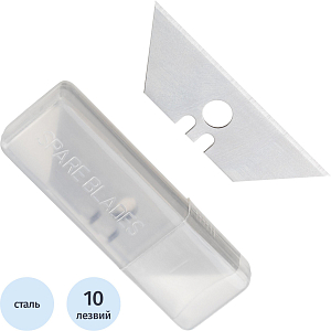 Лезвие для ножей запасное Topfort 19мм трапец.,сталь,шир.цен.отв.,10шт/уп