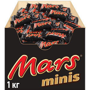 Шоколадный батончик Mars Minis с карамелью и нугой, 1кг