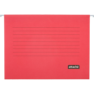 Папка подвесная Attache, А4, картон, красный, до 200л., 5шт/уп
