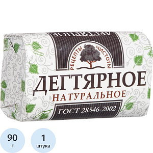 Мыло туалетное Рецепты чистоты Дегтярное 90г