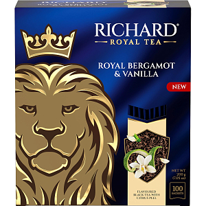 Чай Richard Royal Bergamot & Vanilla черный, аромат, 2гx100сашет