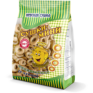 Сушки мини Невская Сушка Чип & Полинка с луком, 200г