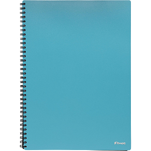Бизнес-тетрадь Комус А4 100л, кл., обл.пластик, спираль, голубая  Classic