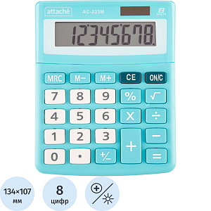 Калькулятор настольный КОМП Attache, AС-223M,8р,дв. пит, мятный,134x107x34