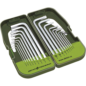 Набор ключей Дело Техники 1.5,2,2.5,3,4,5,6,8,10 мм и TORX 18 шт (564518)