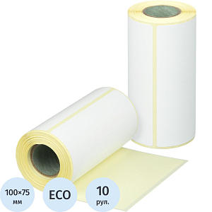 Термоэтикетки ЭКО 100х75, 150 шт/рул, вт.25 10рул/уп(спайка)