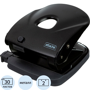 Дырокол Attache Power до 30л., металл., чёрный