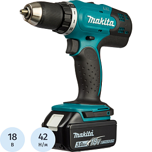 Дрель-шуруповерт аккум. MAKITA 18В, LXT, 42Нм, 2х3.0Ач (DDF453RFE)
