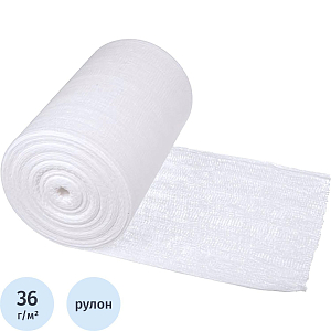 Марля медицинская отбеленная 1000мx90см, рулон, пл. 36г