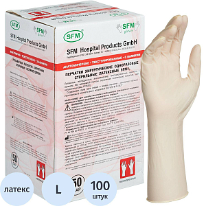 Перчатки мед. хирург. латекс. стерил. неопудр. ПАФ SFM (8,0) 50пар/уп