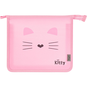 Папка для тетрадей Комус Класс Kitty А5 на молнии, пластик, ПТ-713