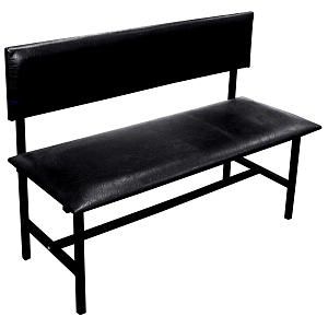 Банкетка UD_со спинкой Берта+ БМ-6 1500 карк. черн к/з-