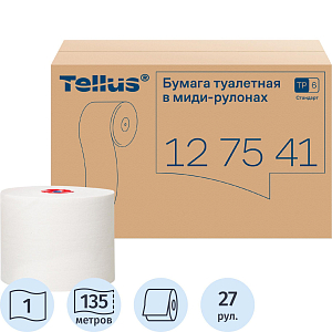 Бумага туалетная д/дисп Торк/Tellus Станд Т6 1сл 135м27рул/уп_127540/127541