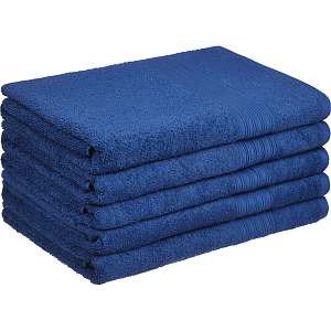 Набор полотенец махровых Luscan/бордюр 400г/м2, 70х140 тем-син, 5 шт/уп