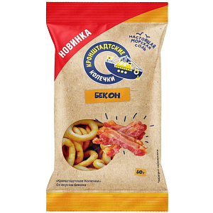 Сушки Кронштадтские колечки со вкусом бекона, 80гx14шт/уп