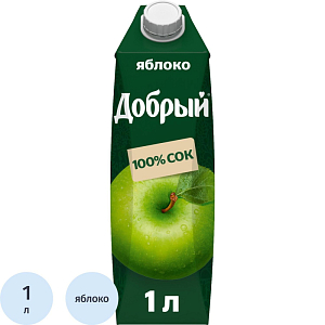 Сок Добрый яблочный 1 л
