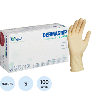 Перчатки мед. смотров. латекс н/c,н/о, текст,2хлор Dermagrip Cls (S) 50п/уп