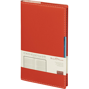 Еженедельник недатированный красный А6  METROPOL, 3-492/02