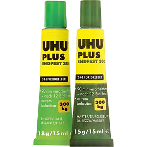 Клей UHU PLUS ENDFEST 300 универсальный эпоксидный,2х15мл (45640)