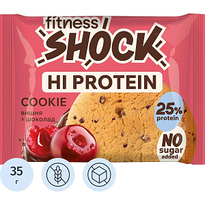 Печенье протеиновое FitnesSHOCK вишня-шоколад, 35г