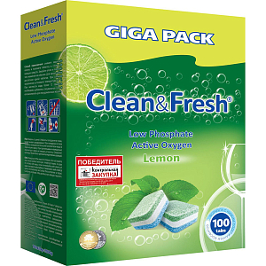 Таблетки для ПММ Clean&Fresh Allin1 (giga) 100шт/уп